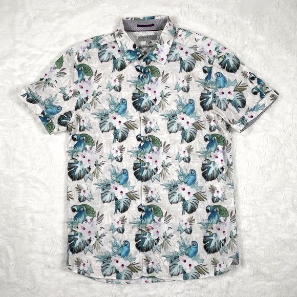 Ted Baker London Button Down Shirt Short Sleeve Size 3 - Picture 1 of 9